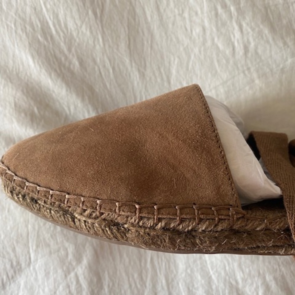 Banana Republic NWOT Chocolate Suede Classic Wrap-Around Ankle Tie Espadrilles - Picture 4 of 9